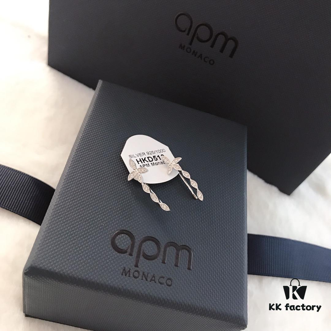 APM Monaco Exquisite Flower Earrings, Elegant and Minimalist Curved Design