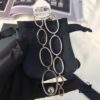692febe599f2d84055c8cd6c APM Monaco Asymmetrical Interlocking Circle Pearl Long Tassel Earrings for Women