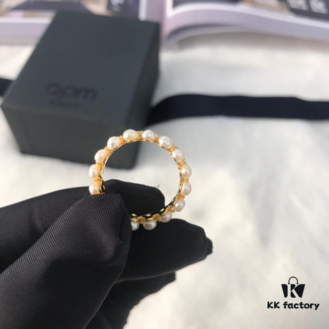 692febfd99f2d84055c8cd89 APM Monaco Pearl Wave Ring, Vintage-Inspired Fashion Statement, Trendy and Versatile Jewelry for Women