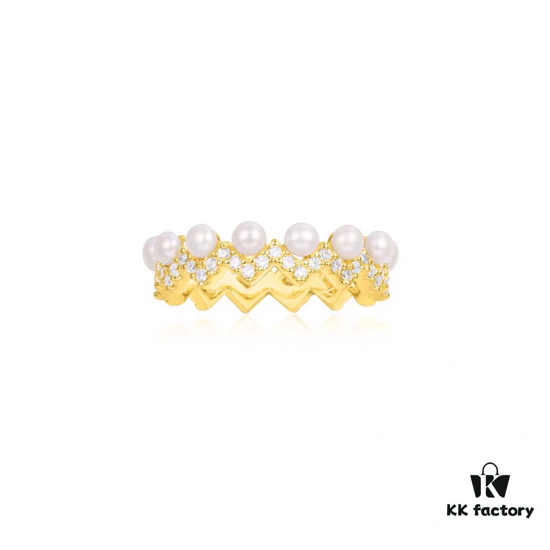 692febff99f2d84055c8cd8e APM Monaco Pearl Wave Ring, Vintage-Inspired Fashion Statement, Trendy and Versatile Jewelry for Women
