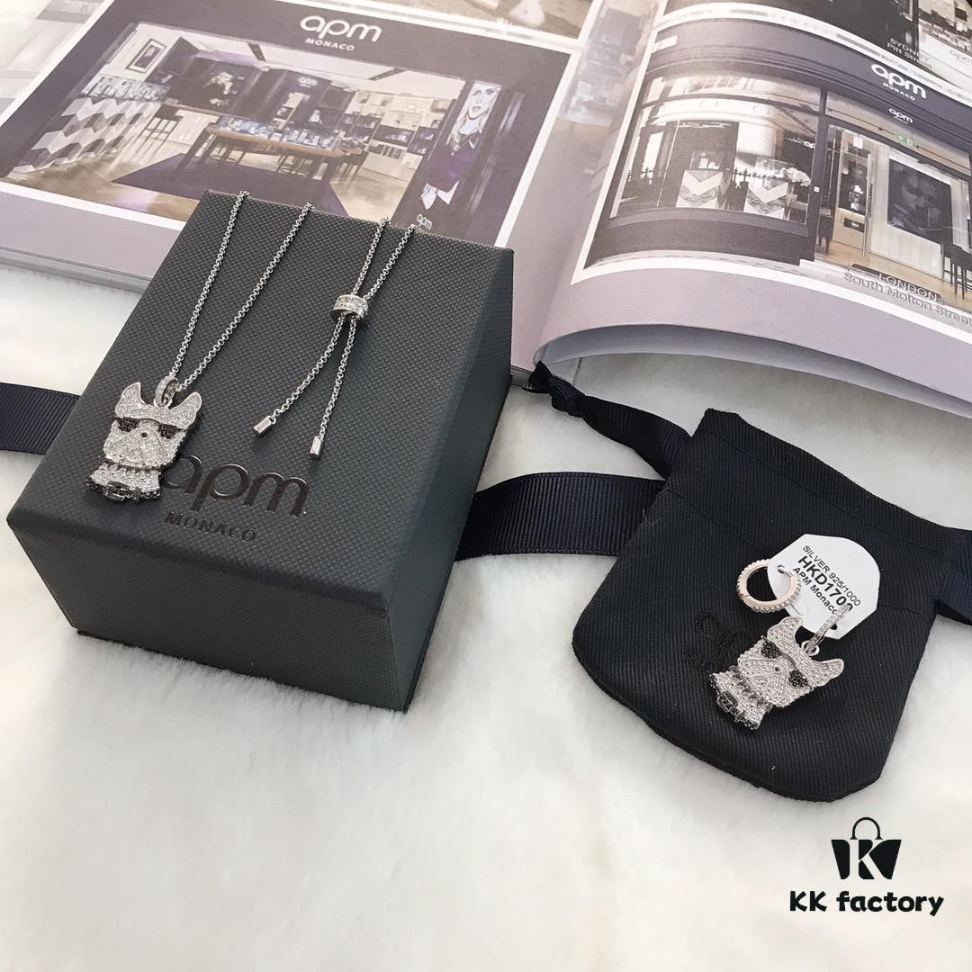 APM Monaco Sunglasses Dog Necklace and Earrings Set