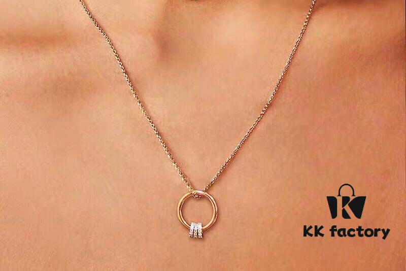 APM Monaco Sliding Hoop Necklace and Stud Earrings Set - New Original Collection 💗