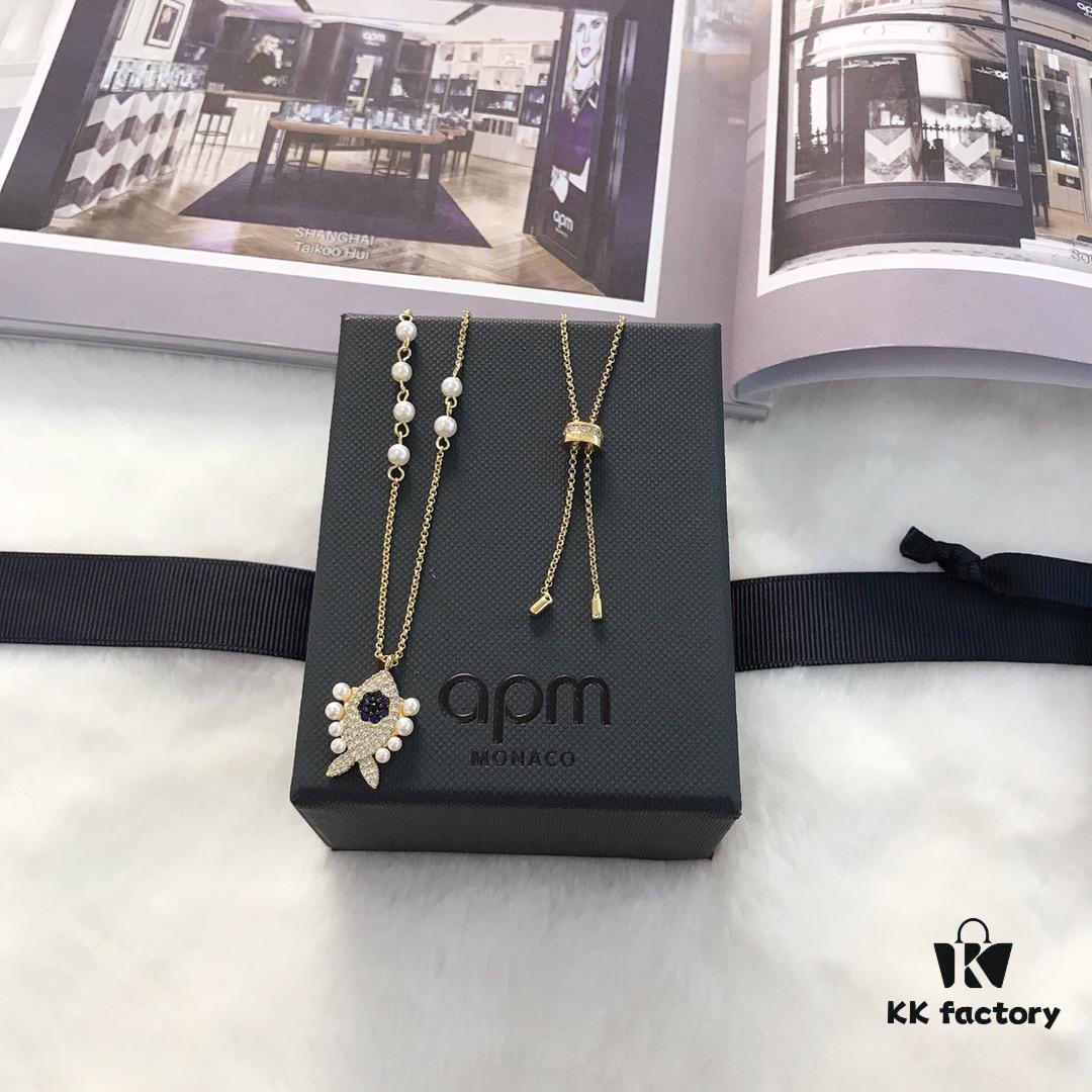 APM Monaco Little Fish Pearl Necklace and Earrings Set Original New Release