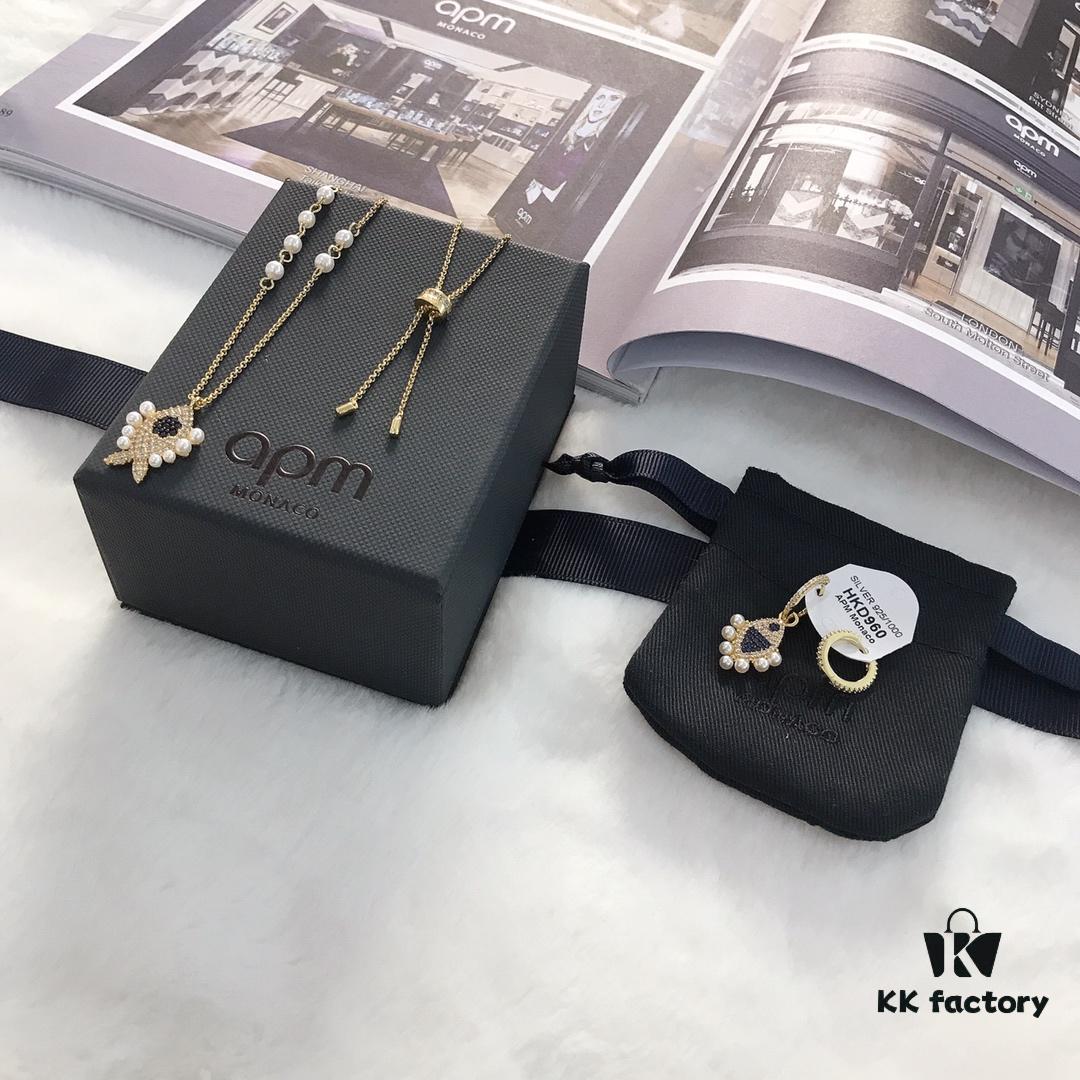 APM Monaco Little Fish Pearl Necklace and Earrings Set Original New Release