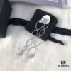 APM Monaco Asymmetrical Interlocking Circle Pearl Long Tassel Earrings for Women