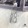 APM Monaco Asymmetrical Interlocking Circle Pearl Long Tassel Earrings for Women