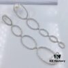 APM Monaco Asymmetrical Interlocking Circle Pearl Long Tassel Earrings for Women