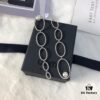 APM Monaco Asymmetrical Interlocking Circle Pearl Long Tassel Earrings for Women