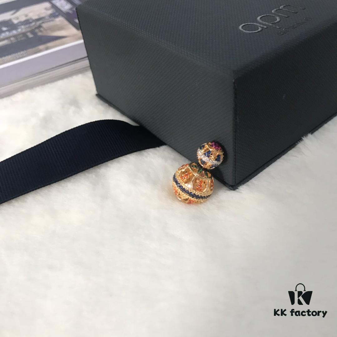 692fec2099f2d84055c8cdd2 APM Monaco Zirconia Multicolor Hollow Geometric Ball Earrings, Heavy Sparkle Design Stud Earrings Jewelry