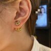 692fec2199f2d84055c8cdd6 APM Monaco Zirconia Multicolor Hollow Geometric Ball Earrings, Heavy Sparkle Design Stud Earrings Jewelry
