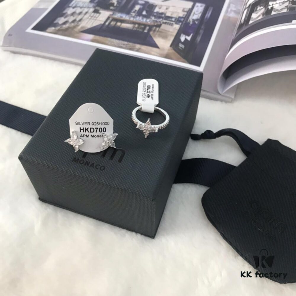 692fec2399f2d84055c8cdd9 APM Monaco Marquise Crystal Stud Earrings and Ring Set