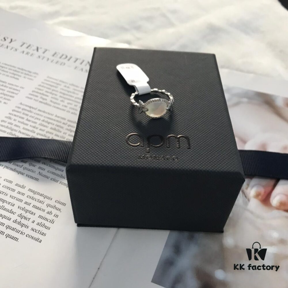 692fec2999f2d84055c8cde2 APM Monaco White Mother-of-Pearl Ring Original Set Newly Released