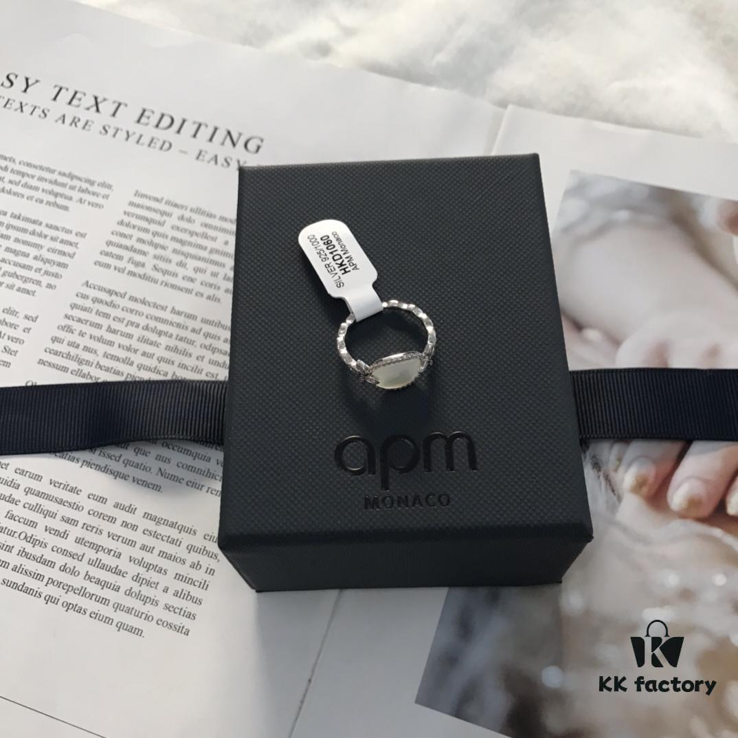 692fec3199f2d84055c8cdeb APM Monaco White Mother-of-Pearl Ring Original Set Newly Released