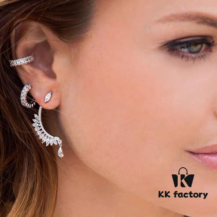 692fec3899f2d84055c8cdfa APM Monaco Rectangular Crystal Earrings for Women, Minimalist Fashion Drop Earrings, Elegant Jewelry