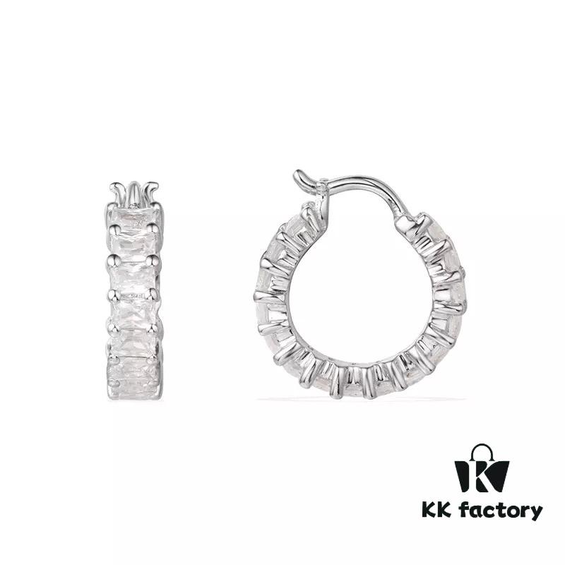692fec3899f2d84055c8cdfb APM Monaco Rectangular Crystal Earrings for Women, Minimalist Fashion Drop Earrings, Elegant Jewelry