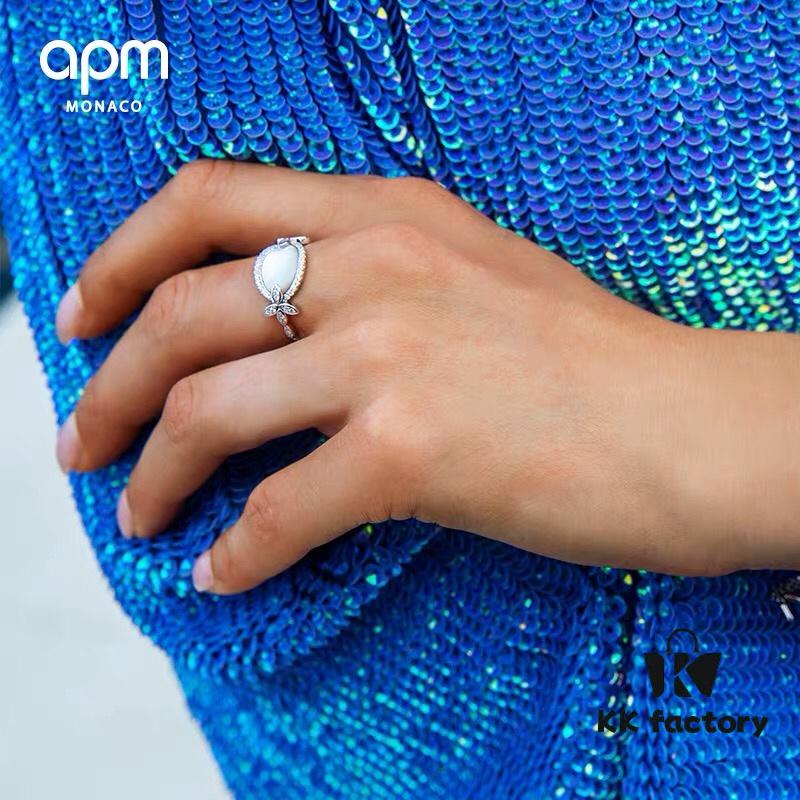 692fec4099f2d84055c8ce0e APM Monaco White Mother-of-Pearl Ring Original Set Newly Released