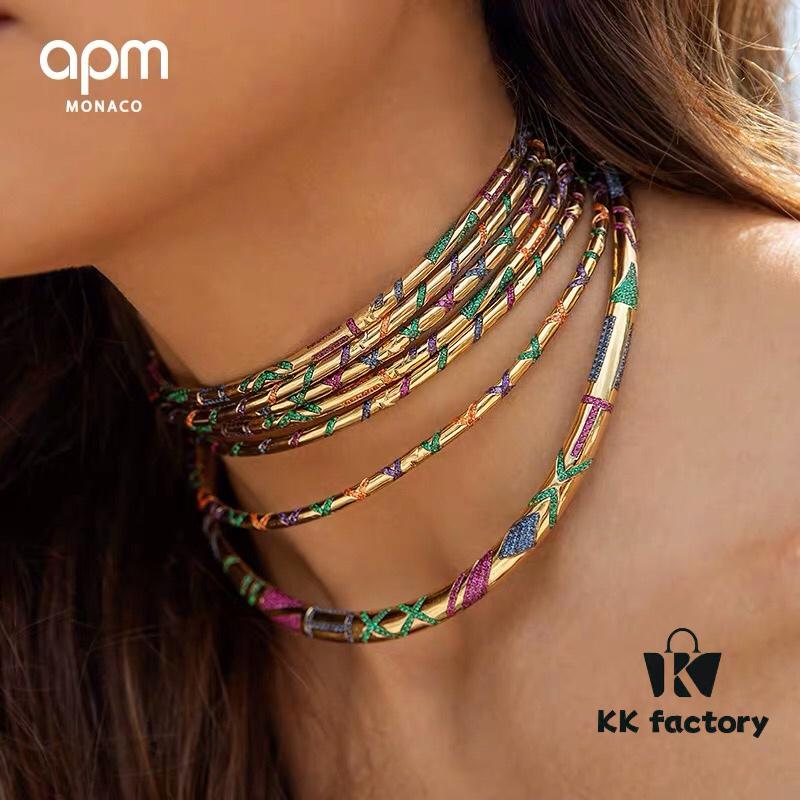 692fec4699f2d84055c8ce1f APM Monaco Colorful Tribal Choker Necklace with Adjustable Pendant Chain, Avant-garde Retro Design for Women