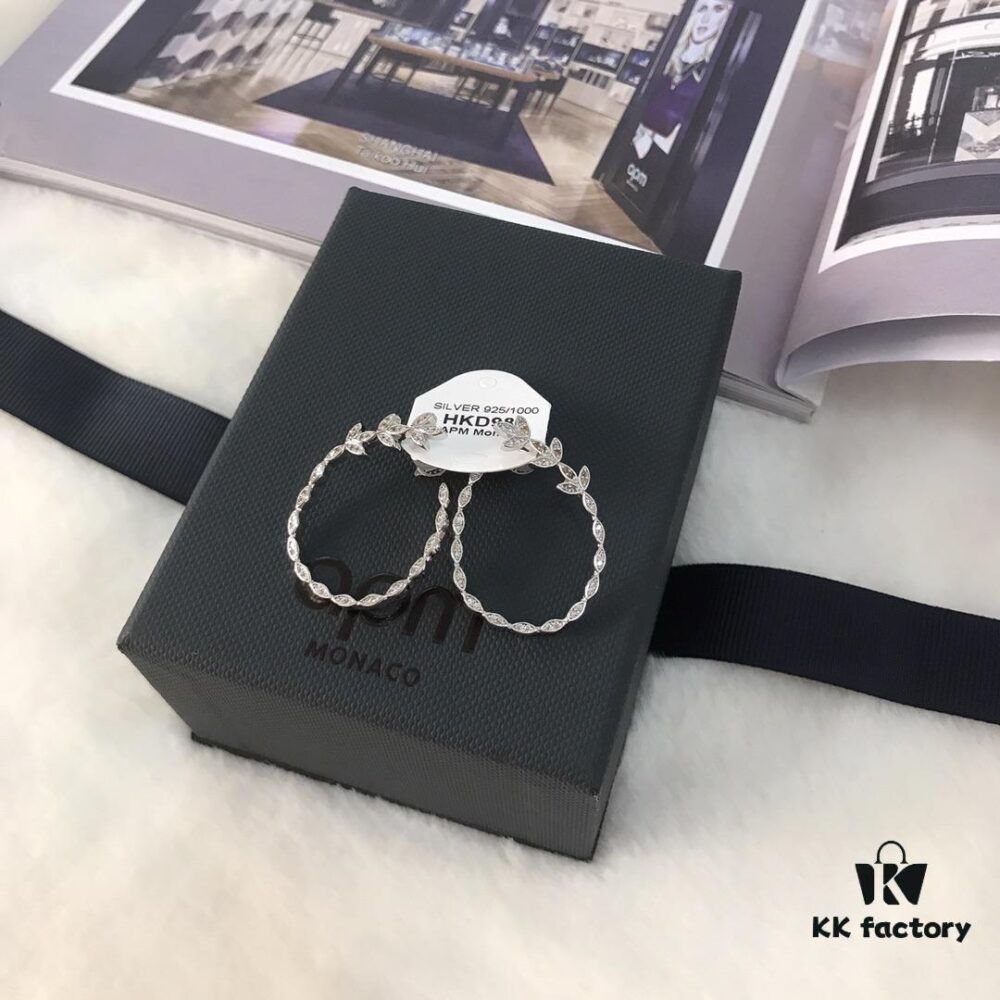 692fec4c99f2d84055c8ce2e APM Monaco Open Circle Flower Earrings for Women, Elegant and Minimalist Leaf Studs, Fashionable Jewelry