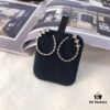 APM Monaco Open Circle Flower Earrings for Women, Elegant and Minimalist Leaf Studs, Fashionable Jewelry