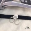 APM Monaco Open Circle Flower Earrings for Women, Elegant and Minimalist Leaf Studs, Fashionable Jewelry