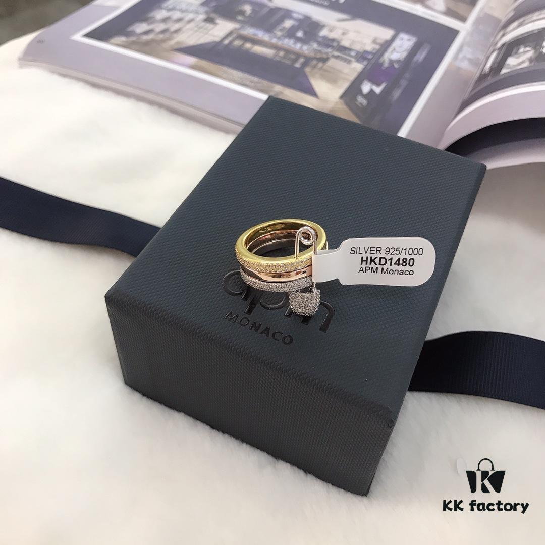 692fec5399f2d84055c8ce3b APM Monaco Three-Color Pin Ring, Stylish and Trendy Unisex Fashion Statement Piece