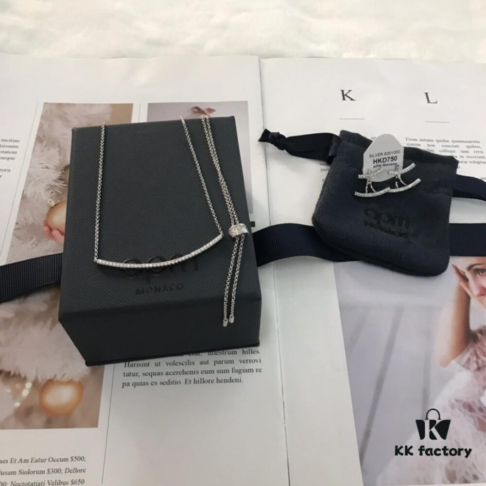 APM Monaco Smile Necklace and Stud Earrings Set