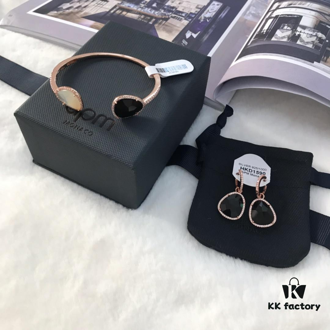 APM Monaco Mother-of-Pearl Bracelet and Earrings Set