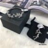 APM Monaco Olive Branch Bracelet and Earrings/Ear Clips Set