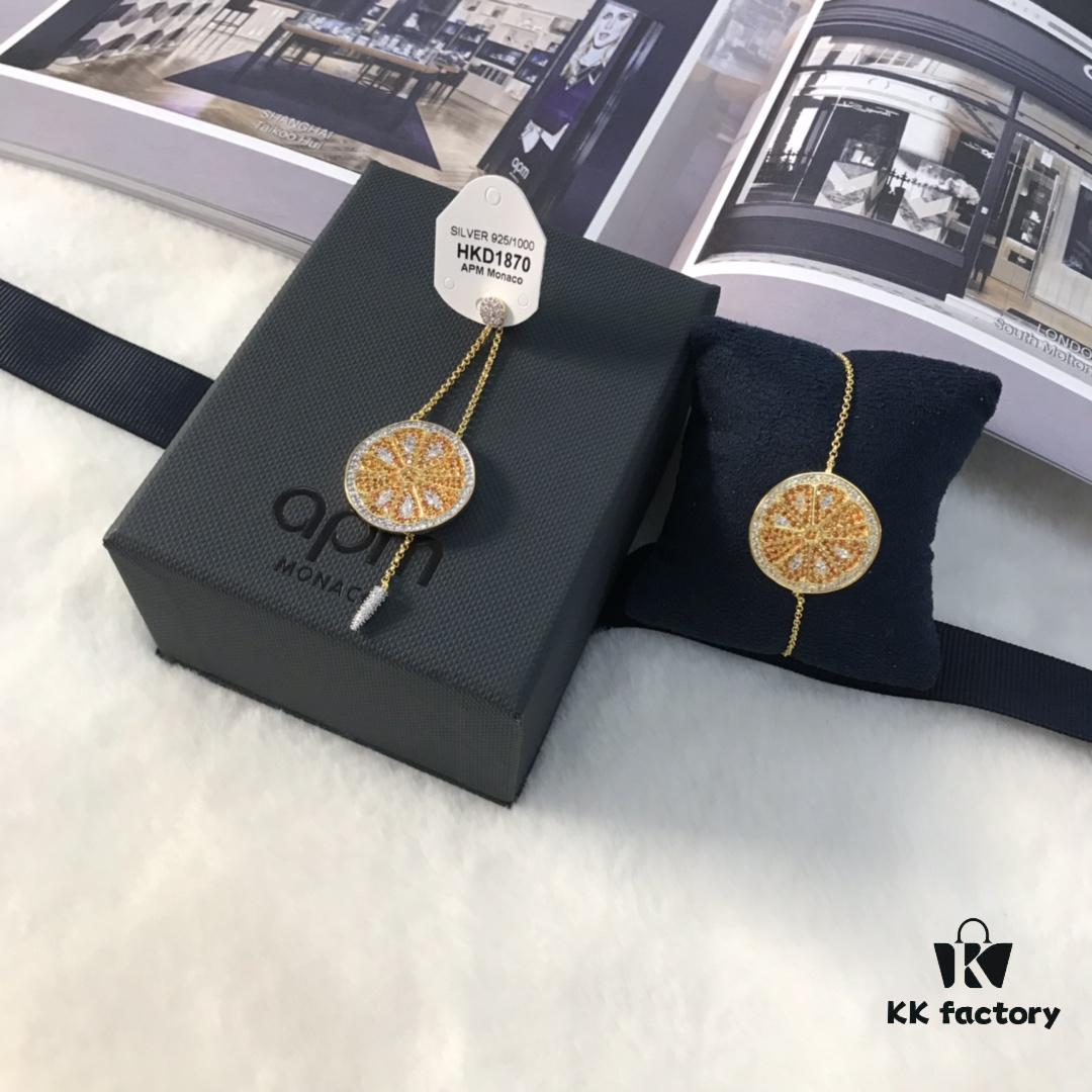 APM Monaco Orange Bracelet and Earrings Set