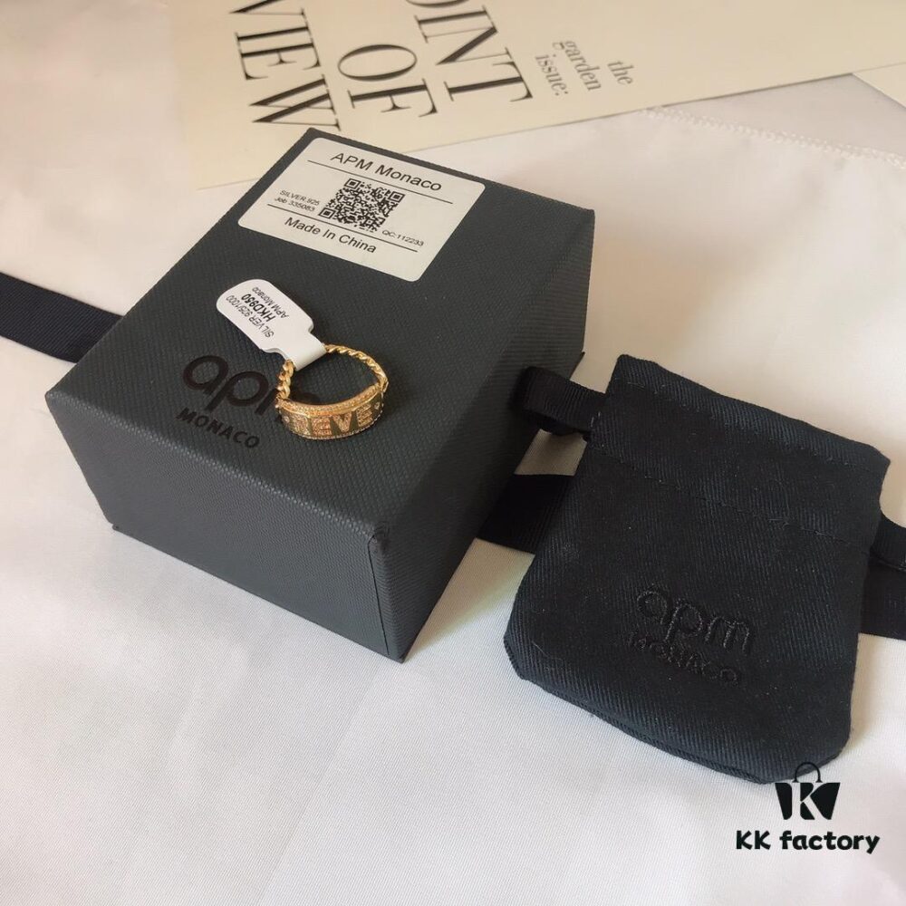 692fec7b99f2d84055c8ce86 APM Monaco Letter Ring, Unique Fashionable Minimalist Vintage Style, Ideal Gift Choice