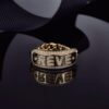 APM Monaco Letter Ring, Unique Fashionable Minimalist Vintage Style, Ideal Gift Choice