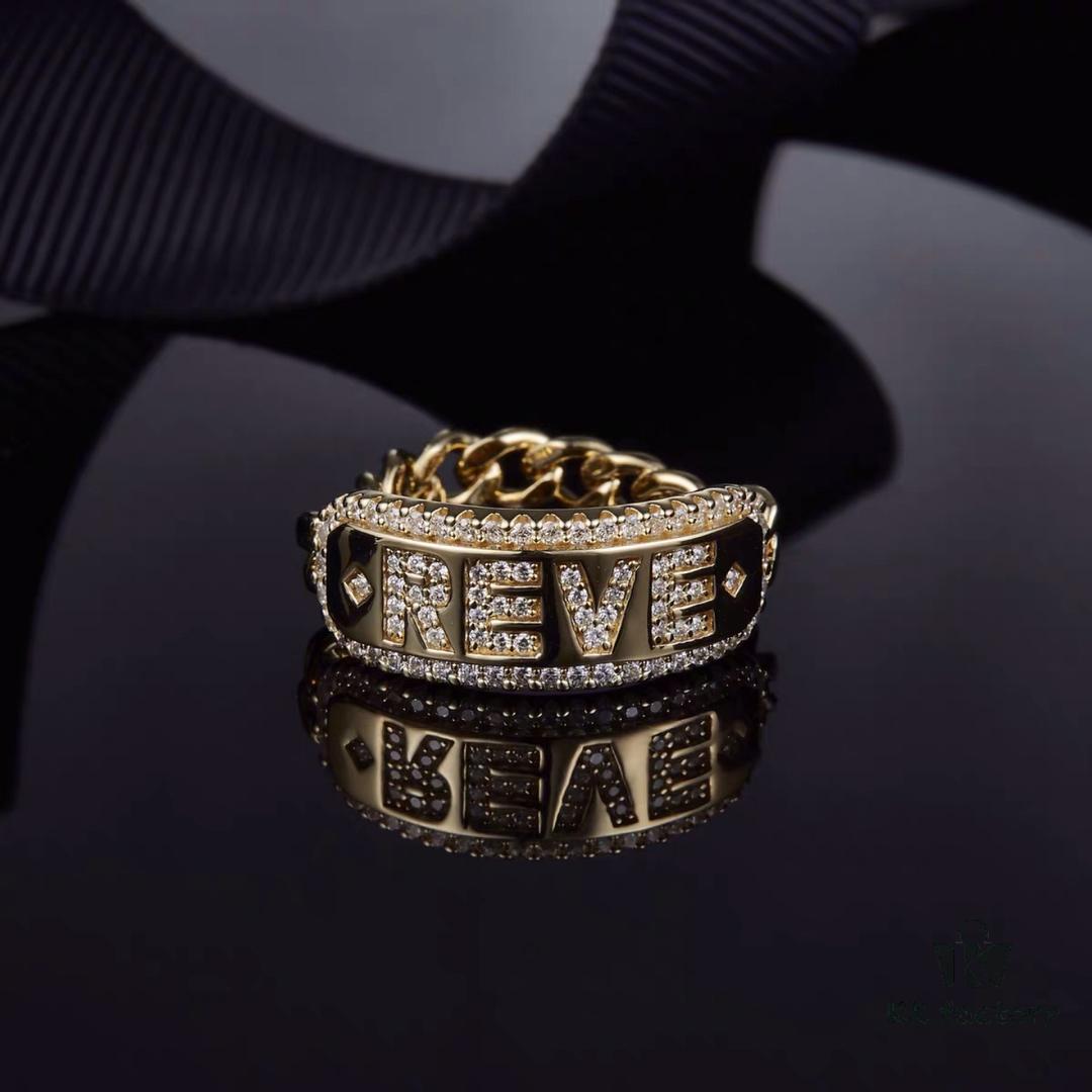 APM Monaco Letter Ring, Unique Fashionable Minimalist Vintage Style, Ideal Gift Choice