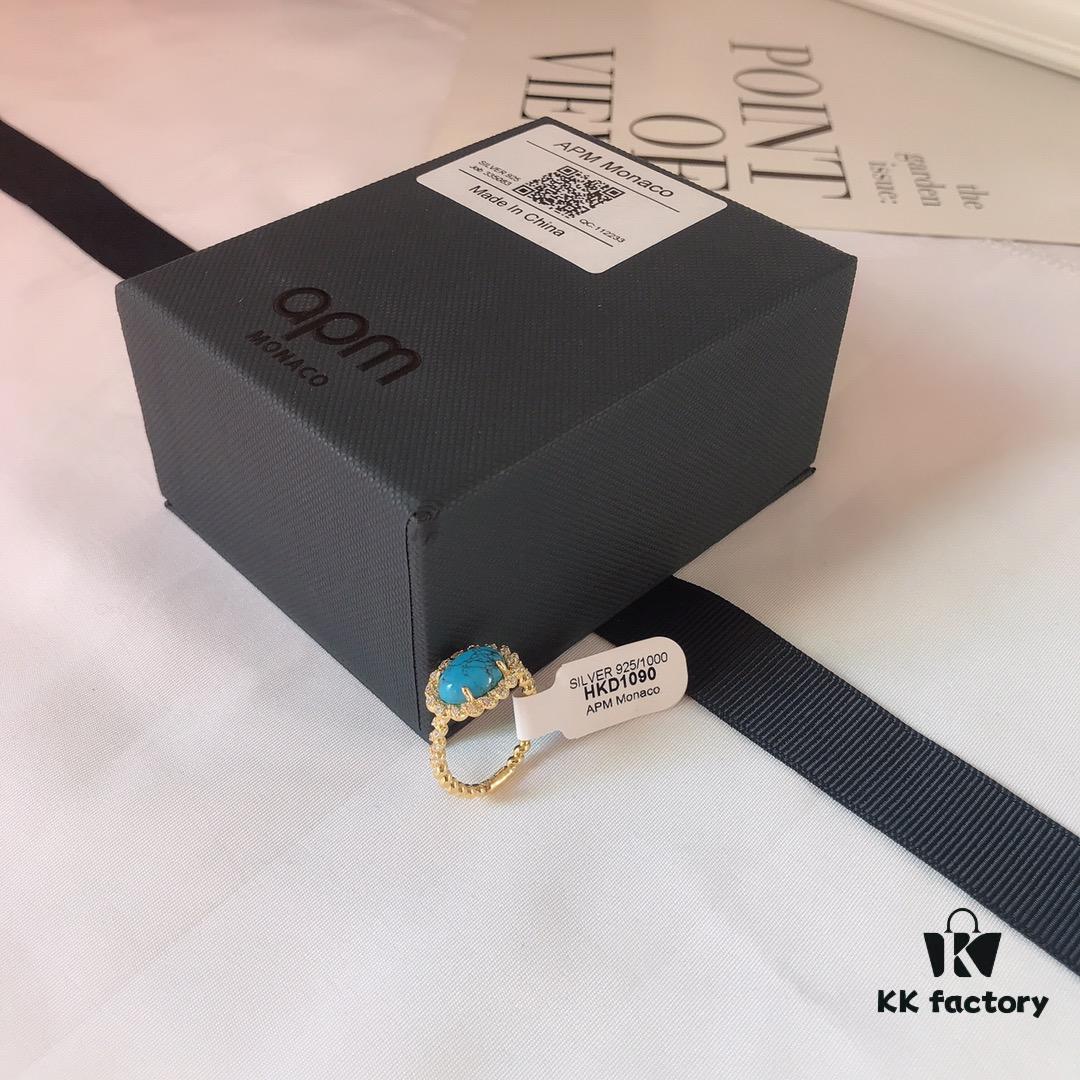 692fec7f99f2d84055c8ce90 APM Monaco Turquoise Ring, Minimalist and Exquisite Vintage Style, Trendy Jewelry for Women, Perfect Gift Choice