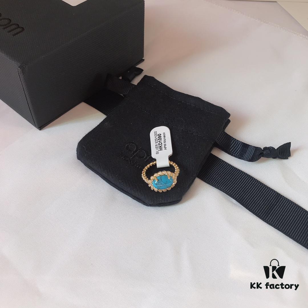 692fec7f99f2d84055c8ce91 APM Monaco Turquoise Ring, Minimalist and Exquisite Vintage Style, Trendy Jewelry for Women, Perfect Gift Choice