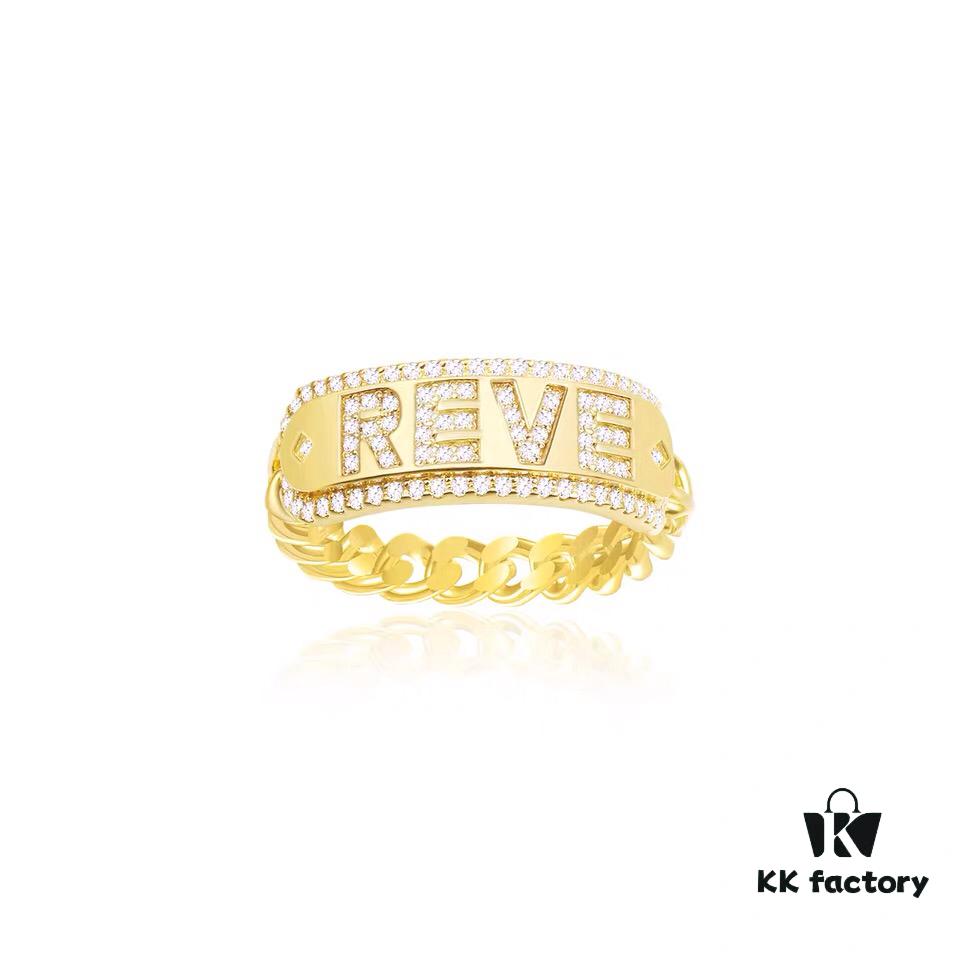 APM Monaco Letter Ring, Unique Fashionable Minimalist Vintage Style, Ideal Gift Choice