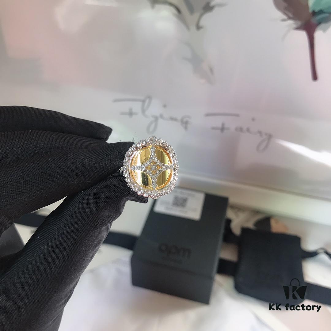 692fec8299f2d84055c8ce9a APM Monaco Round Plate Starry Sky Ring, Baroque Style Fashionable and Versatile Women's Ring