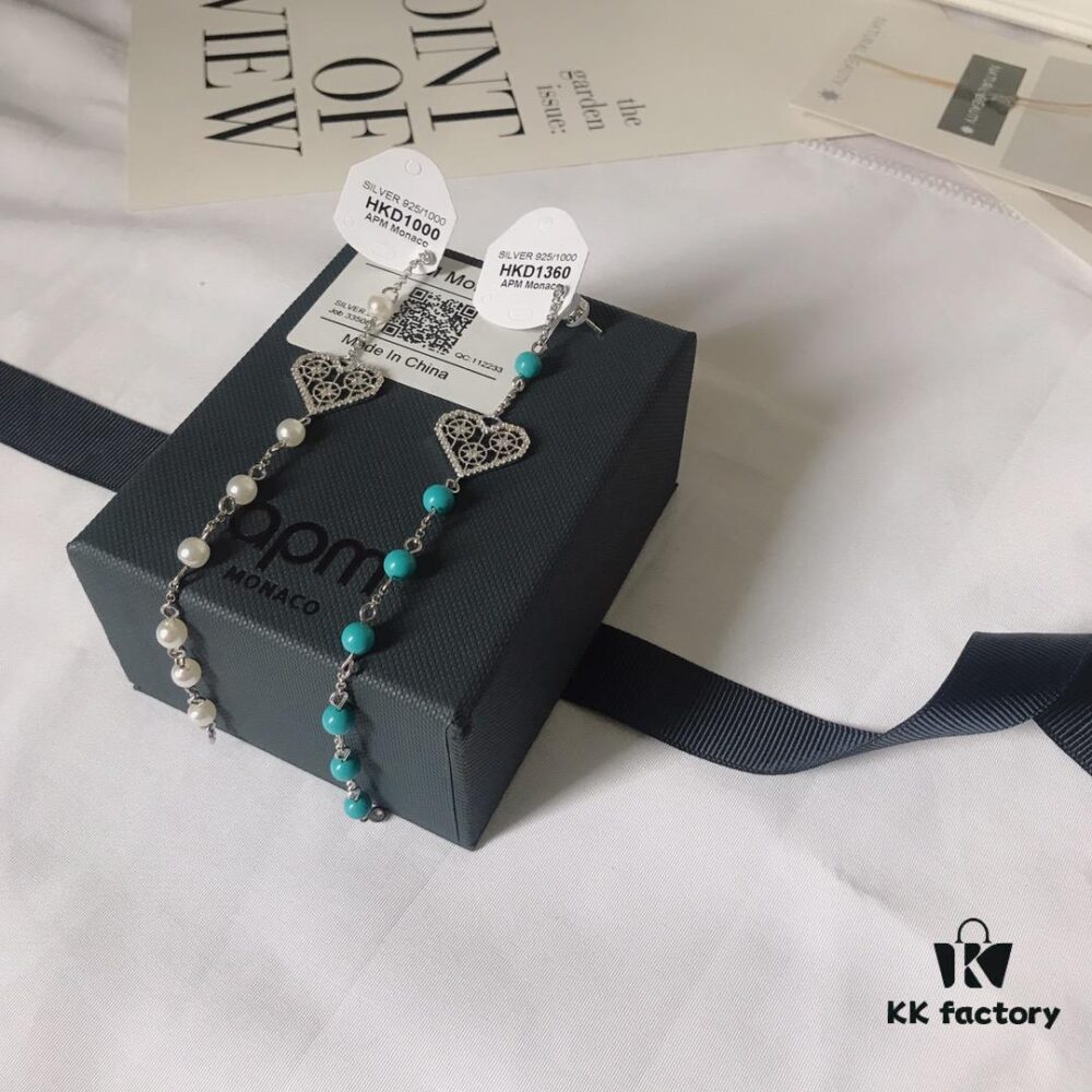 692fec9a99f2d84055c8ceda APM Monaco Single Heart Turquoise Earring - Stylish and Trendy Fashion Accessory
