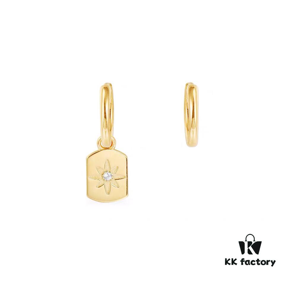 APM Monaco Union Flag Earrings, Stylish and Minimalist Design, Vintage Ins Fashion, Perfect Match for Any Occasion