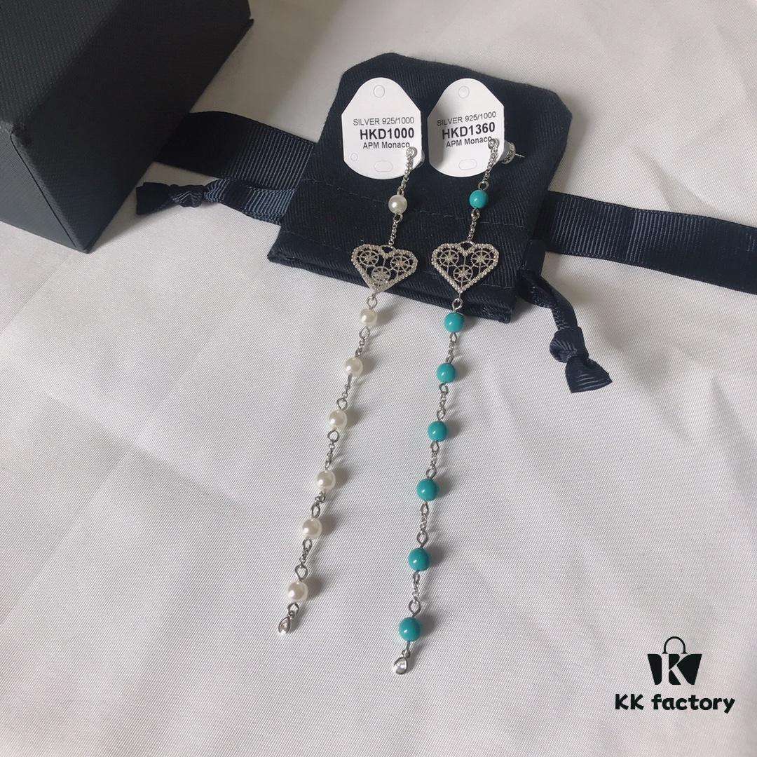 692fec9c99f2d84055c8cedf APM Monaco Single Heart Turquoise Earring - Stylish and Trendy Fashion Accessory