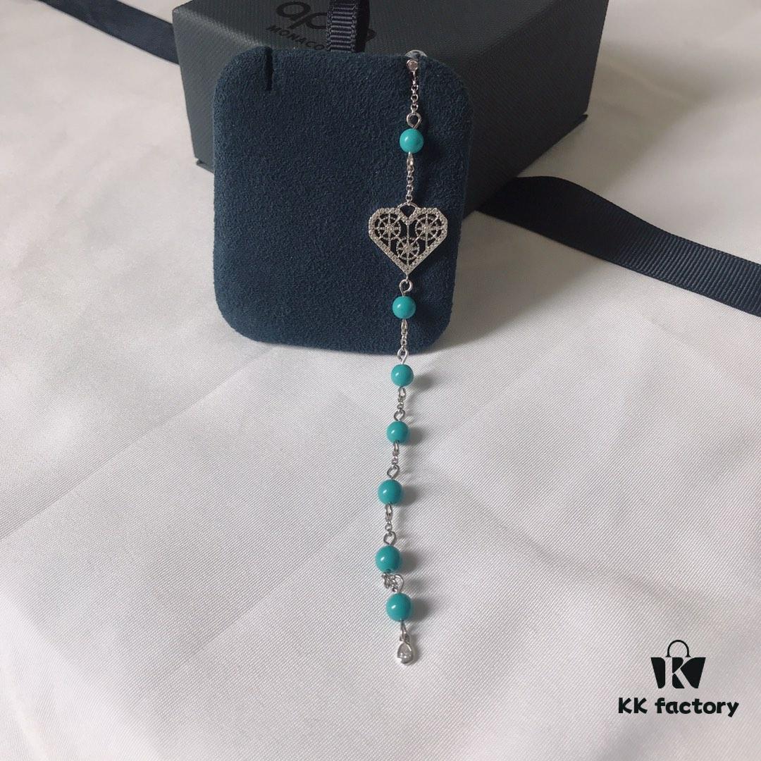 692fec9c99f2d84055c8cee0 APM Monaco Single Heart Turquoise Earring - Stylish and Trendy Fashion Accessory
