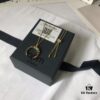 APM Monaco Multicolor Striped Retro Necklace for Women, Crescent Pendant Clavicle Chain