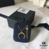 APM Monaco Multicolor Striped Retro Necklace for Women, Crescent Pendant Clavicle Chain