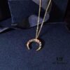 APM Monaco Multicolor Striped Retro Necklace for Women, Crescent Pendant Clavicle Chain