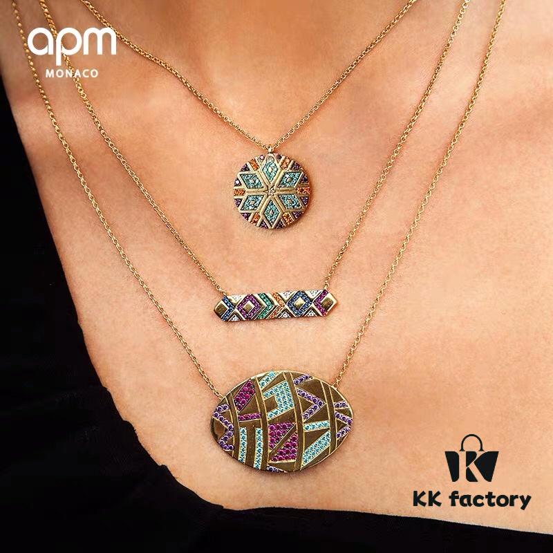 692feccf99f2d84055c8cf45 APM Monaco Colorful Tribe Adjustable Necklace with Bar Pendant, Geometric Stylish Fashion Women's Sweater Chain