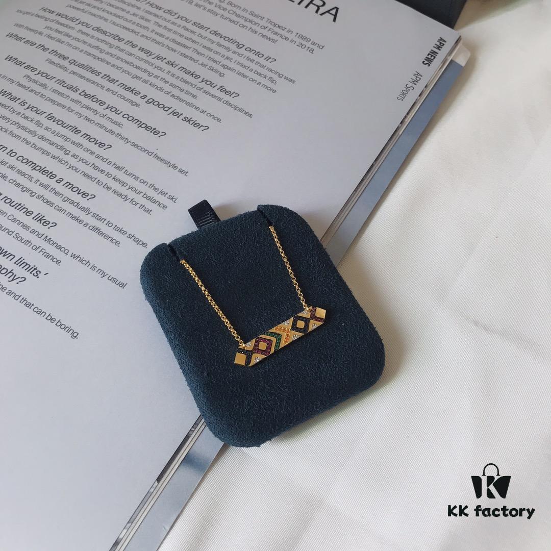 692fecd299f2d84055c8cf4c APM Monaco Colorful Tribe Adjustable Necklace with Bar Pendant, Geometric Stylish Fashion Women's Sweater Chain