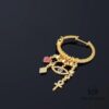 APM Monaco Single Lucky Evil Eye Tassel Earrings, Elegant and Minimalist Fashion Statement Jewelry