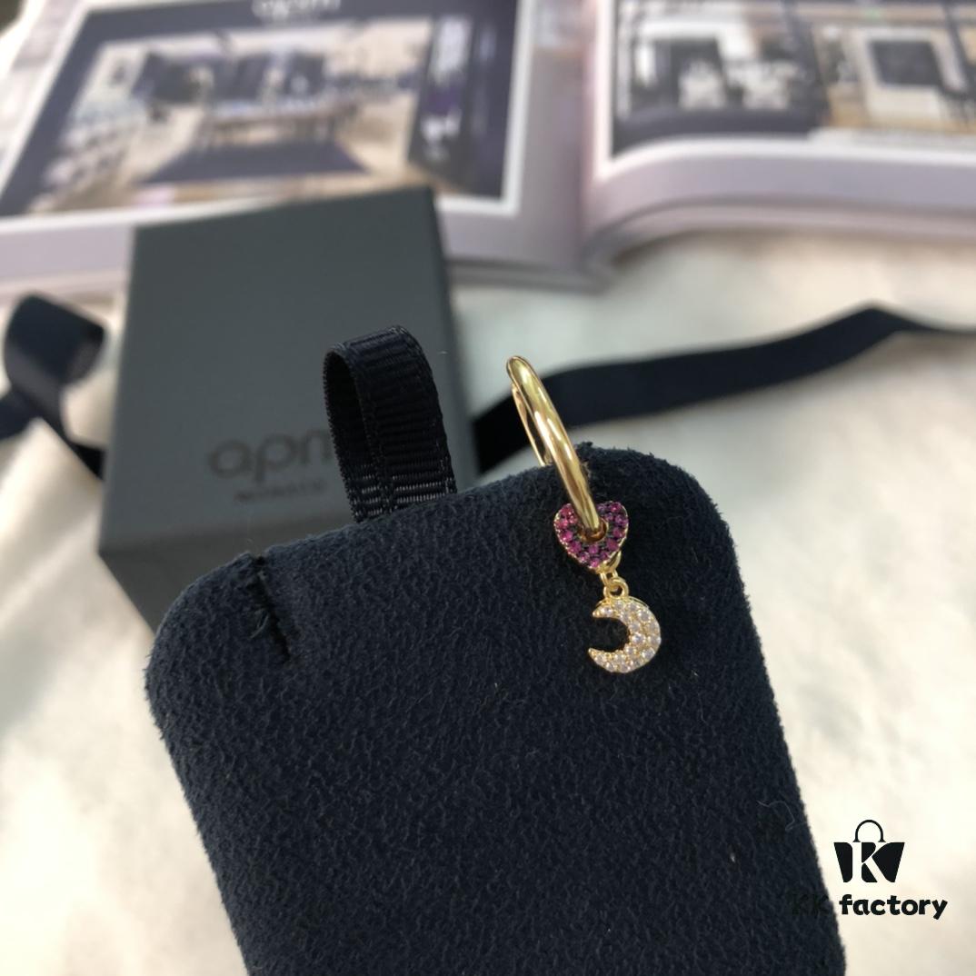 692fecee99f2d84055c8cf8a APM Monaco Single Heart Moon Earring - Stylish and Trendy, Ins-style Cool and Minimalist Design