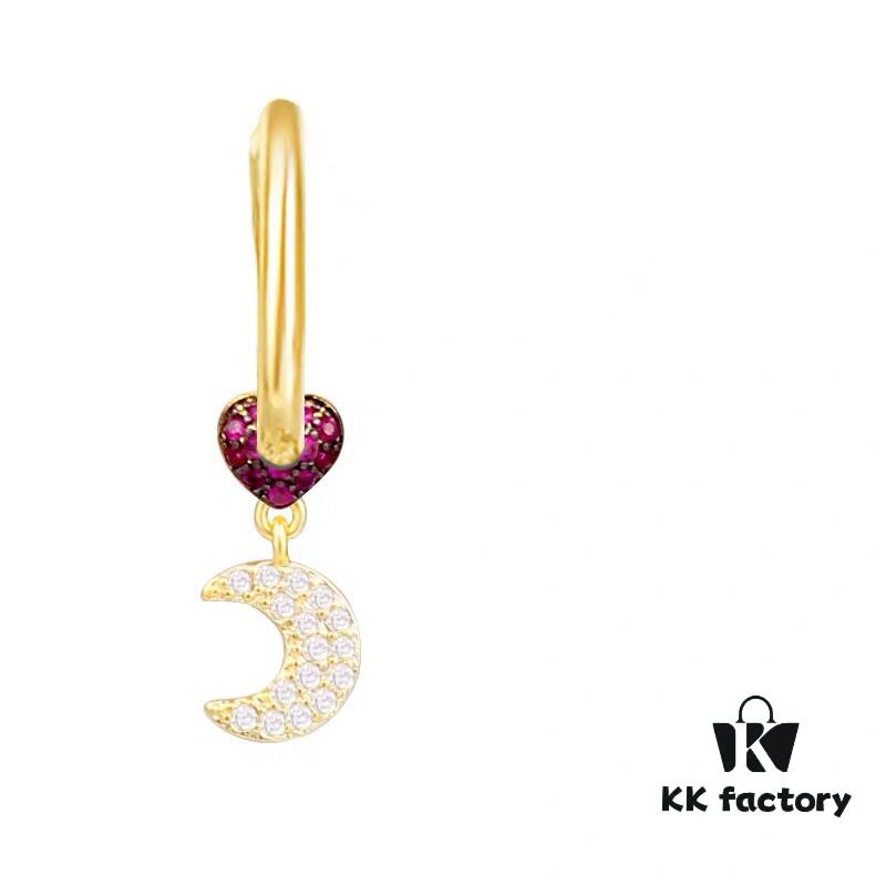 692fecef99f2d84055c8cf8b APM Monaco Single Heart Moon Earring - Stylish and Trendy, Ins-style Cool and Minimalist Design
