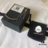 APM Monaco Rose Gold Smile Necklace and Stud Earrings Set