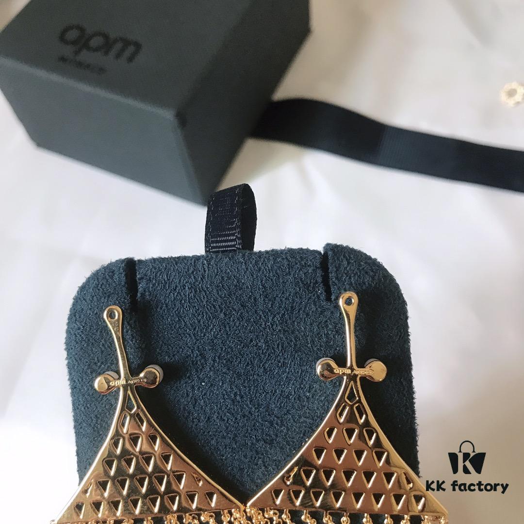 APM Monaco Triangle Tassel Earrings, Stylish and Trendy Women's Jewelry, Perfect Gift Choice